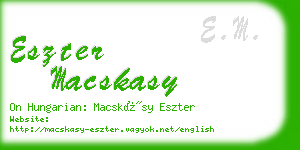 eszter macskasy business card